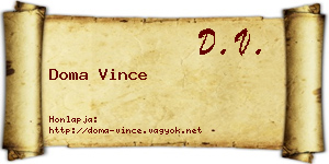Doma Vince névjegykártya
